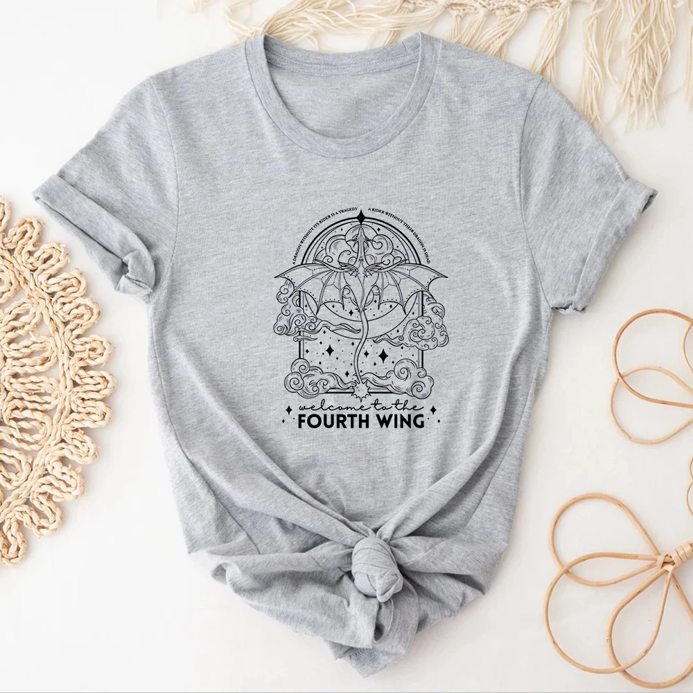 Fourth Wing t shirt girl kawaii Vintage Graphic women University top tees kawaii Pastel University Grunge anime graphic