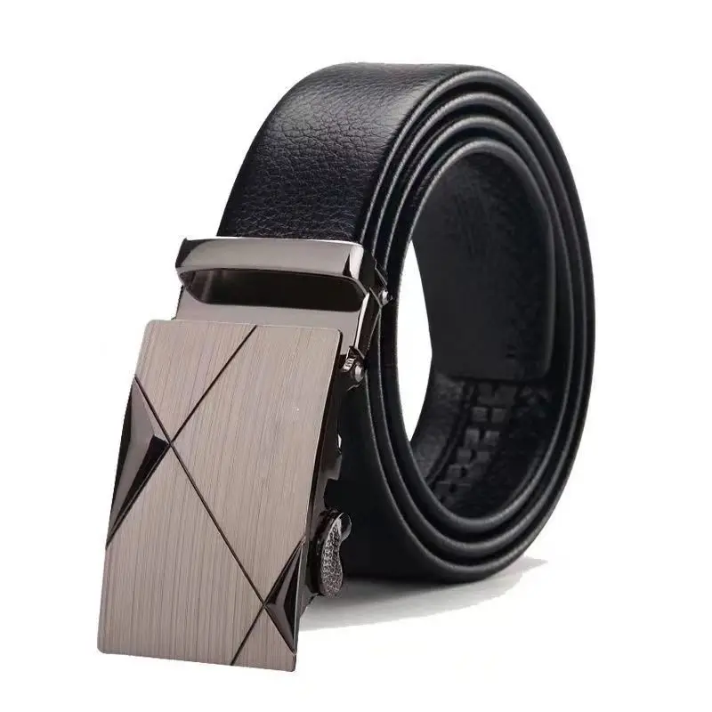 New2025 Men Belt with Brushed Automatic Buckle A Versatile Accessory for Business Casual Looks Ideal for Trendy Students and Men