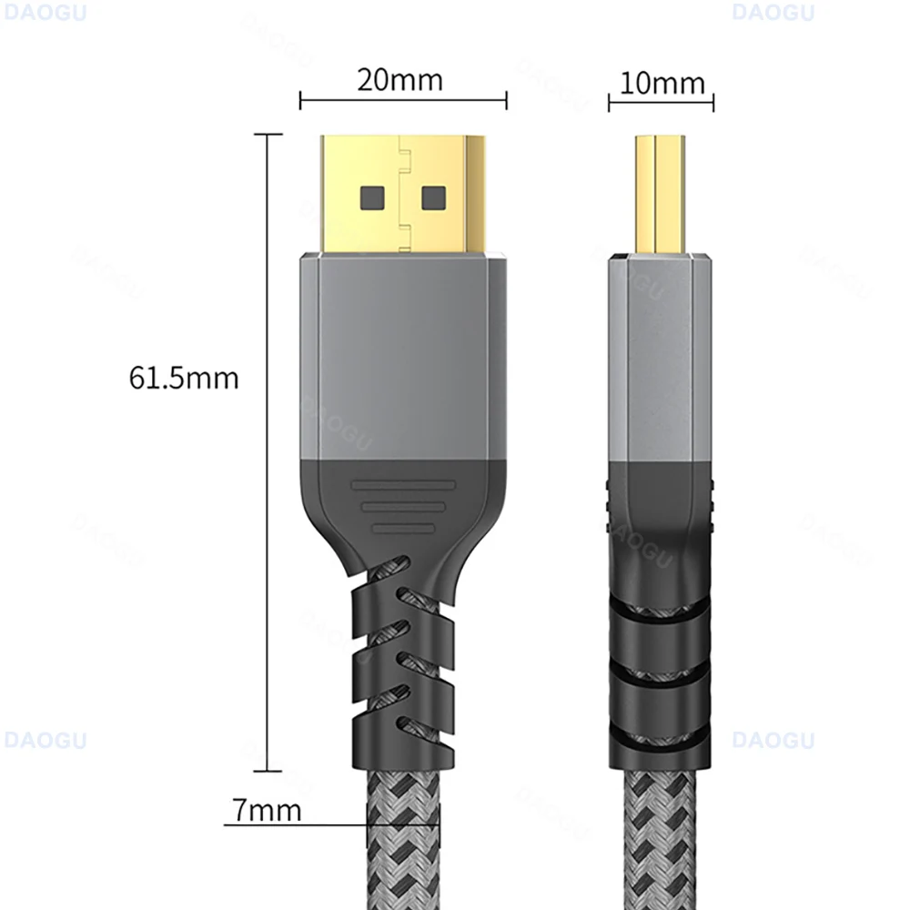 Kabel DisplayPort 2.1 77Gbps 16K 60Hz 3m 2m 1m 0.5m 8K 120Hz HDR Audio 4K Kabel Display Port 3D do monitora komputerowego PC — zdjęcie produktu 6