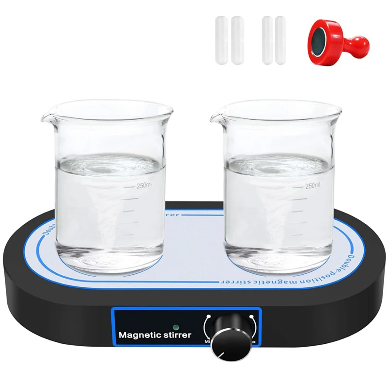 Top-Dual Position Magnetic Stirrer Synchronous Control, 2X 500Ml Stir Plate, 50- 1500 RPM, For Lab Use, US Plug