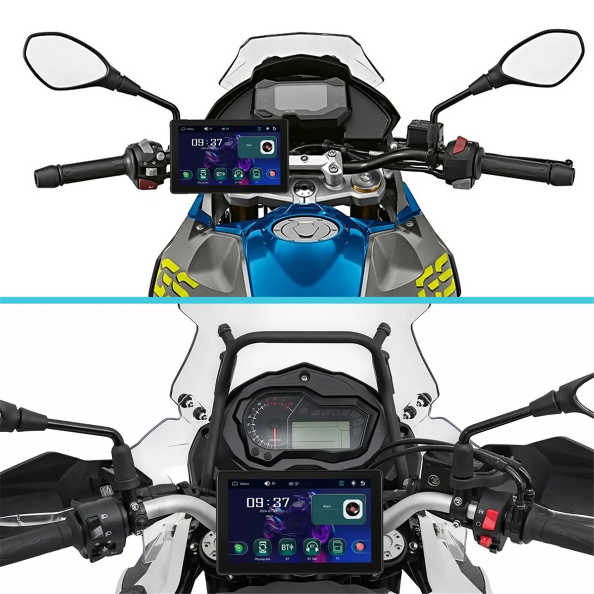 7 Inch Portable Motorcycle GPS Navigation Waterproof Carplay Screen Display Wireless Android Auto Motorcycle Monitor