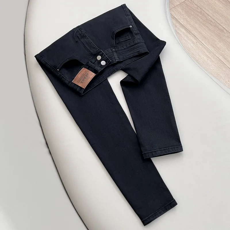High Quality Black Skinny Jeans For Women 2026 New Summer Autumn Elastic Slim Fit Pencil Pants Casual Denim Trousers