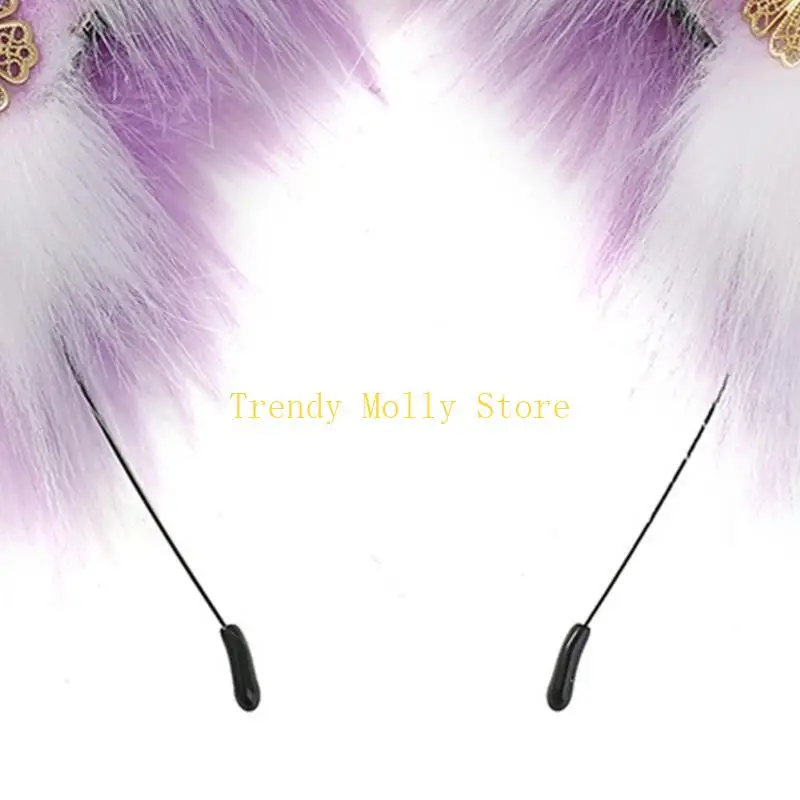 

N5KB Carnivals Cartoon Foxes Ear Hair Hoop Woman Headband Makeup Headband for Easter Carnivals Cosplay Hair Accessories
