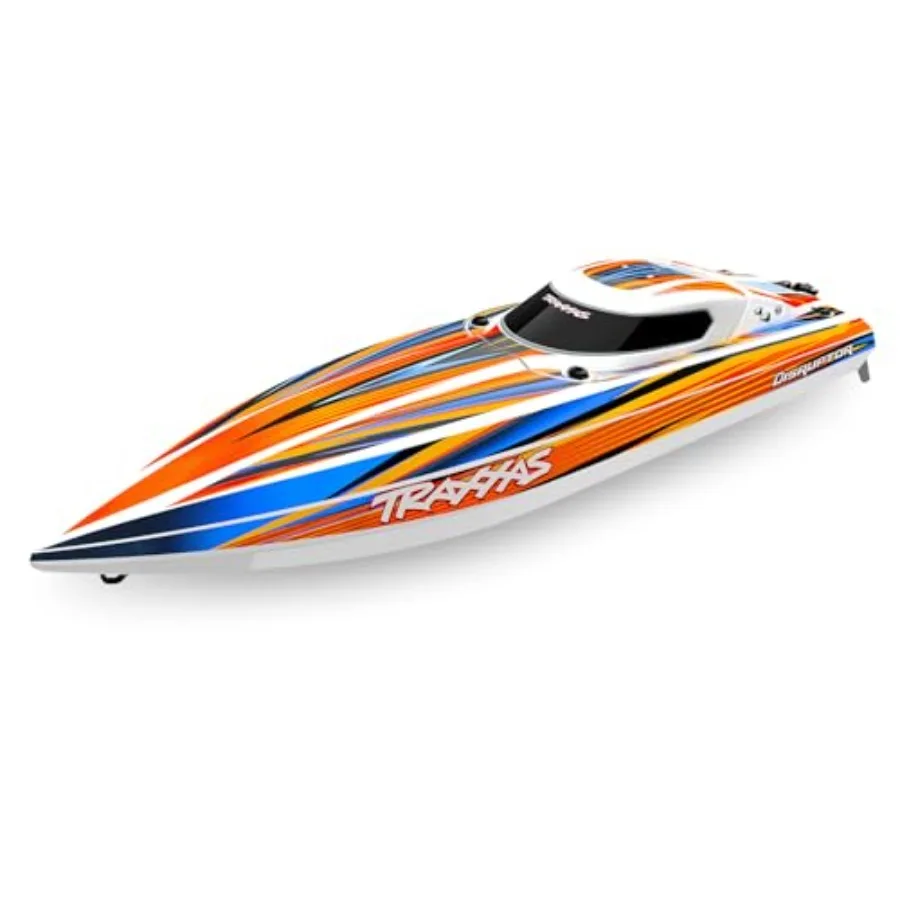 

Disruptor Race Boat 4S VXL for high-speed water racing, carbon fiber reinforced hull, matte black finish, ultra-stable hydrodyn