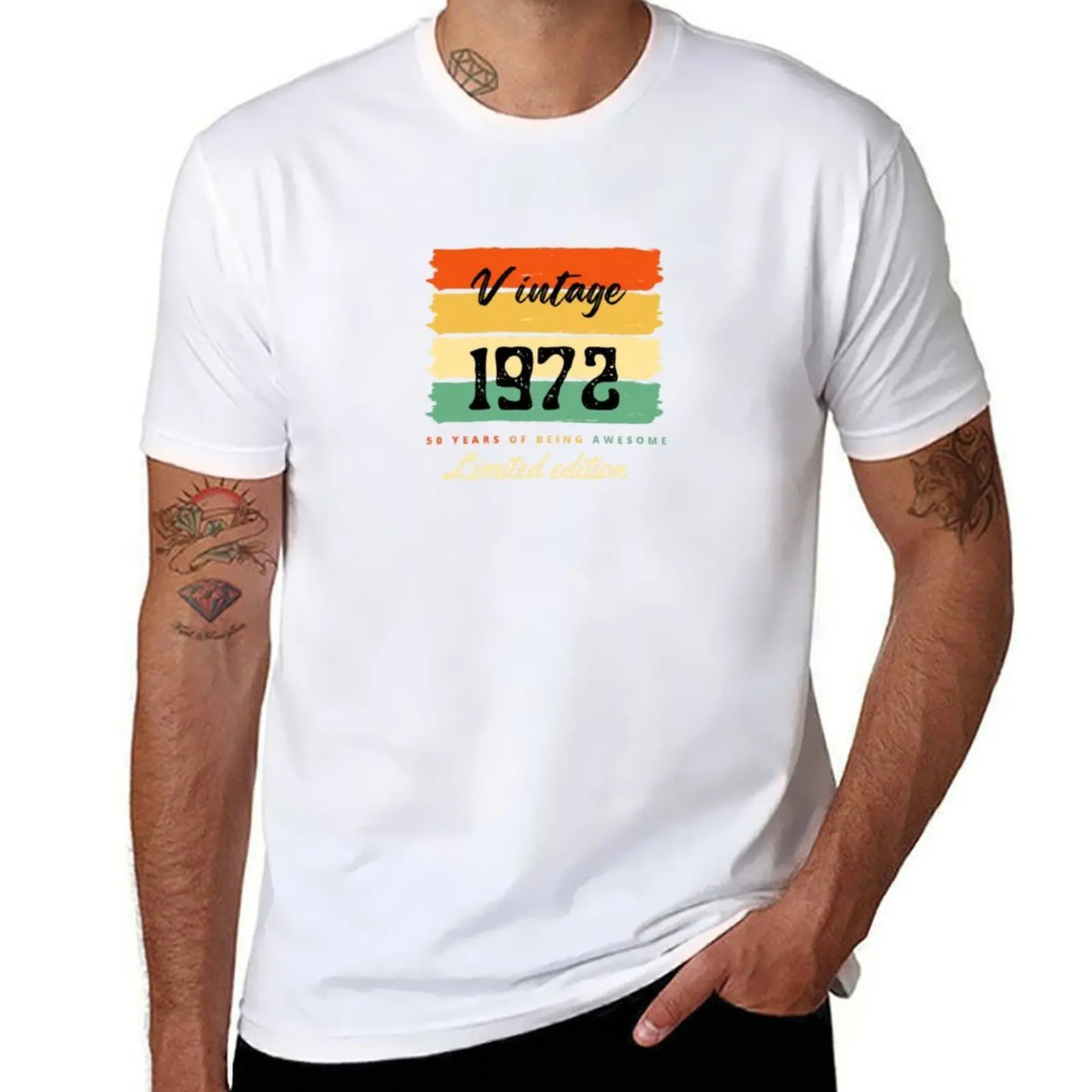 

Made In 1972 Limited Edition 50 Years Of Being Awesome T-Shirt man t shirt cotton high quality t shirt man plain T-Shirt