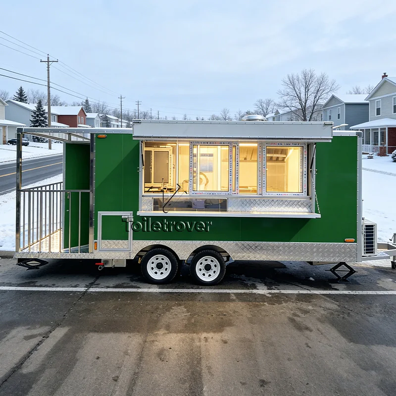 Custom Ready Mobile Kitchen Food Trailer Full Kitchen Commercial Food Truck Fast Food Truck Trailer for Outdoor Street Sale