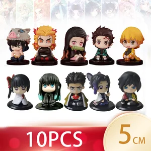 Q Dämon Slayer Actionfigur Version, sitzende Ghost Doll, Tanjiro Nidouzi, Inosuke Zenizu Filmmodell Spielzeug, 5 Stile für Set 8 Hauptumsatz 5 cm Puppe - №6