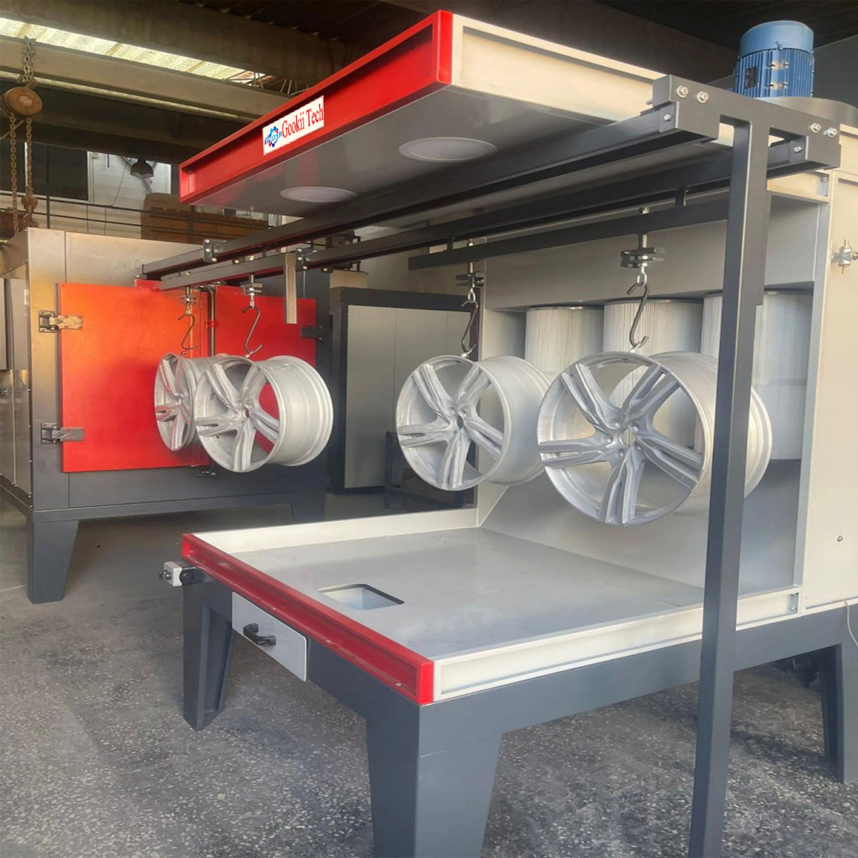 Tech High Efficiency Electrostatic Powder Coating Machine Wheel Powder Coating System Motor Aluminum Durability Guaranteed