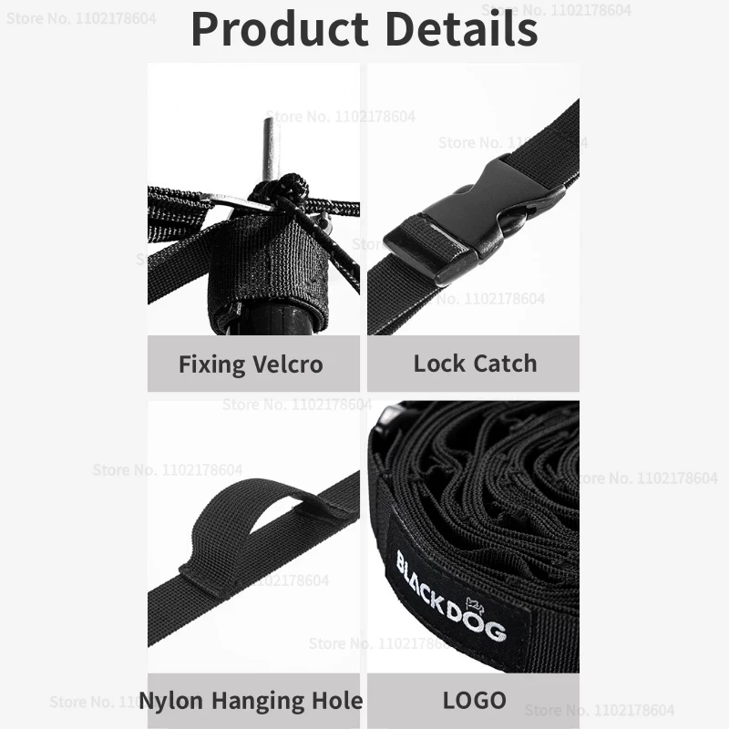 Naturehike-Blackdog Outdoor Canopy Lanyards Multi Purpose Camping Rope Tent Accessories Adjustable Portable Lanyard Lamp Lanyard