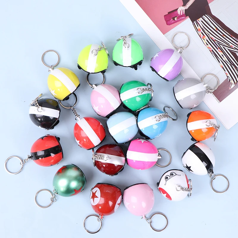 (Ce14)Motorcycle Helmets Key chain Women Men Cute Safety Helmet Car Keychain Bags
