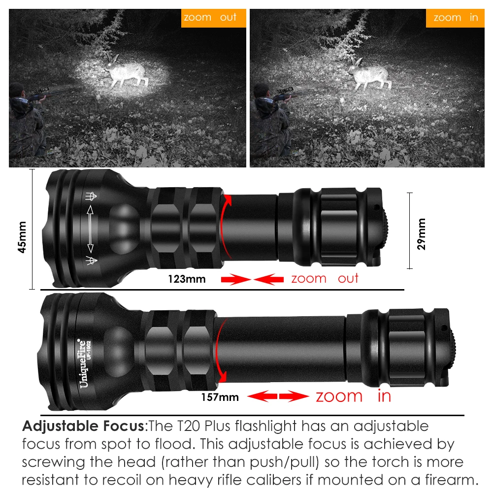 Imagem -04 - Uniquefire Caça Lanterna ir 940 850 810nm Luz Infravermelha Modos Led Tocha para a Noite ao ar Livre Mais Cauda de Rato Chager Suporte