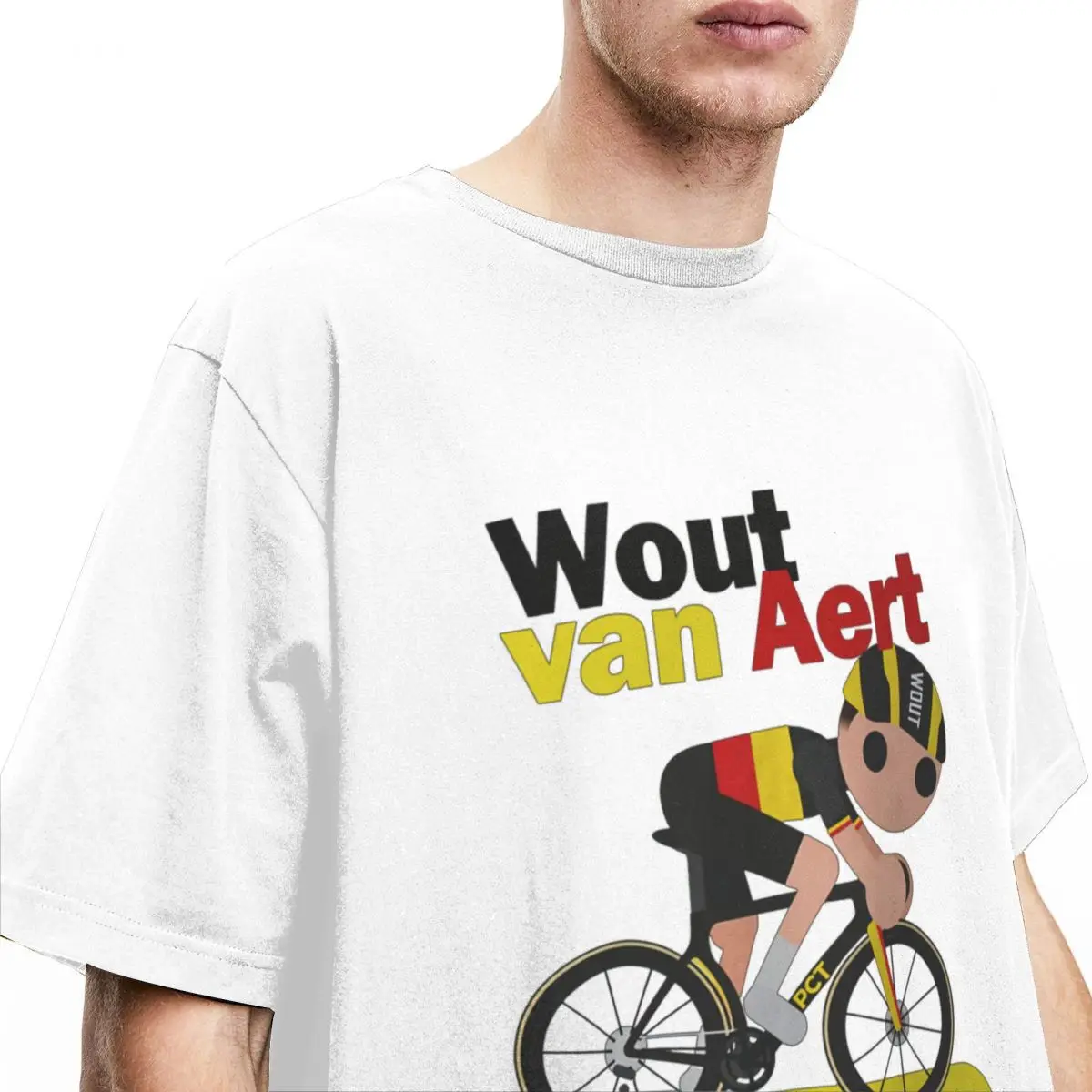 Cartoon Wout Van Aert Cute Men Women\'s T Shirts Belgian Cyclist Racer Accessories Tee Shirt 100% Cotton Plus Size Clothes