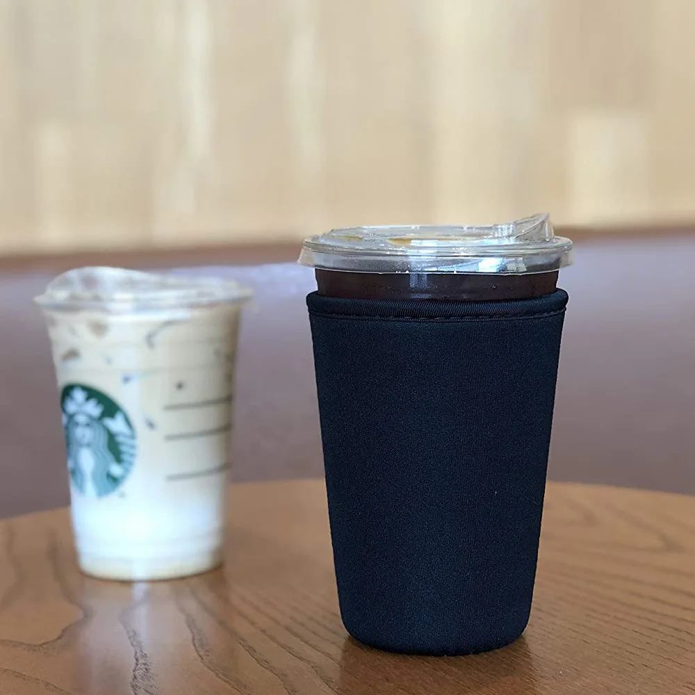 再利用可能で洗濯機で洗えるネオプレンカップスリーブ、ホットおよびアイスコーヒー用-飲み物を最適な温度に保ちます-3パック