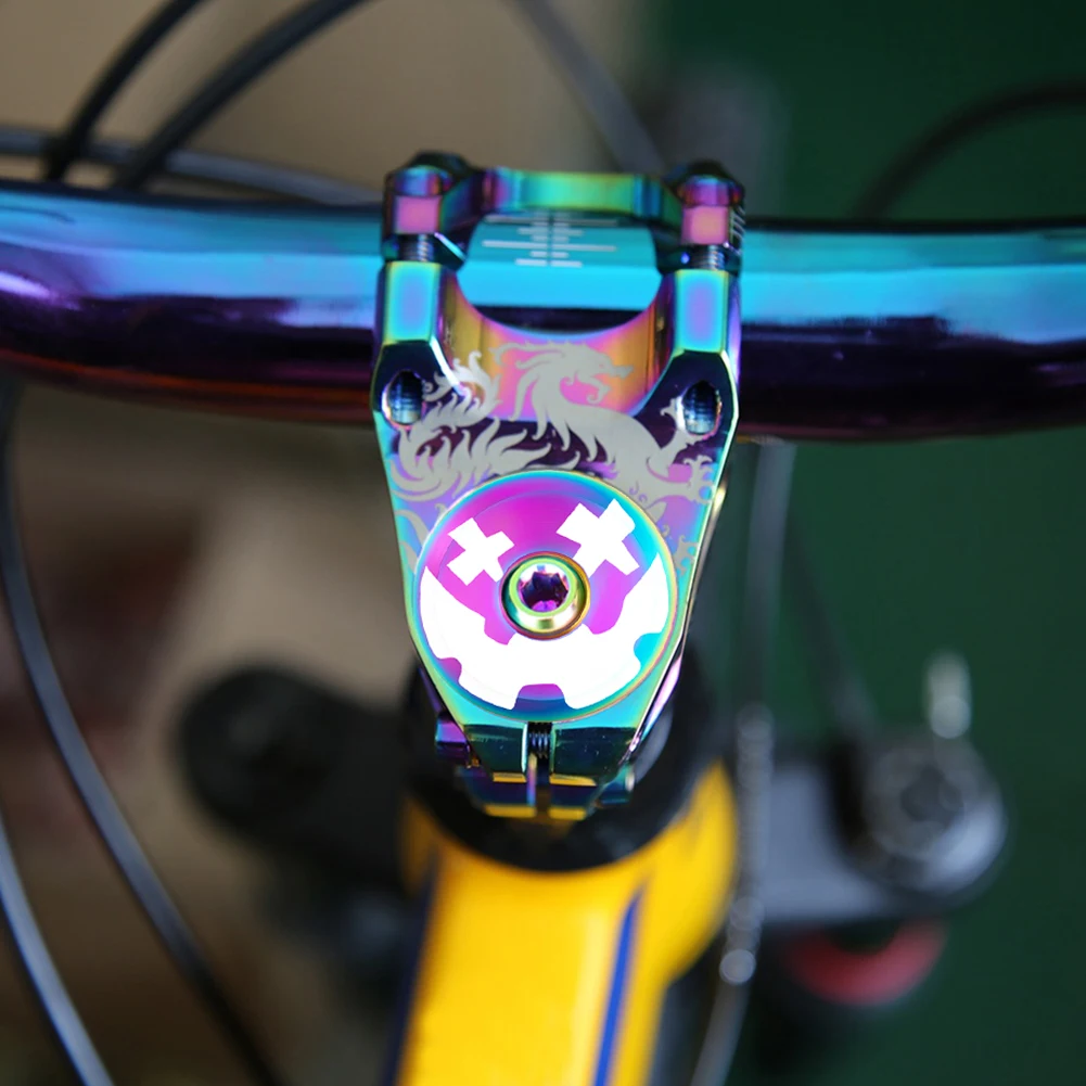 

Titanium Headset Stem Top Cap Bicycle Headset Top Cover W/ Bolt M6 Steerer Fork Tube Headset Cap Cover MTB Headset Top Cap