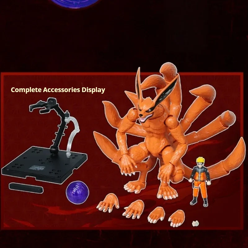 

Blokees Naruto Kurama Beyond Ver. Figurine Set-Led Illuminated Nine-Tails Chakra Modecollector Model With Display Christmas Gift