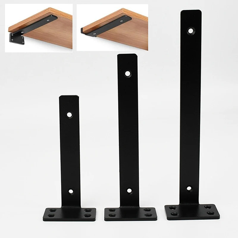 เปลี่ยน Heavy Duty ชั้นวางของแบบลอยตัวสีดําเคลือบ Wall Mount ชั้นวางของโลหะเหล็กหล่อชั้นวางวงเล็บ