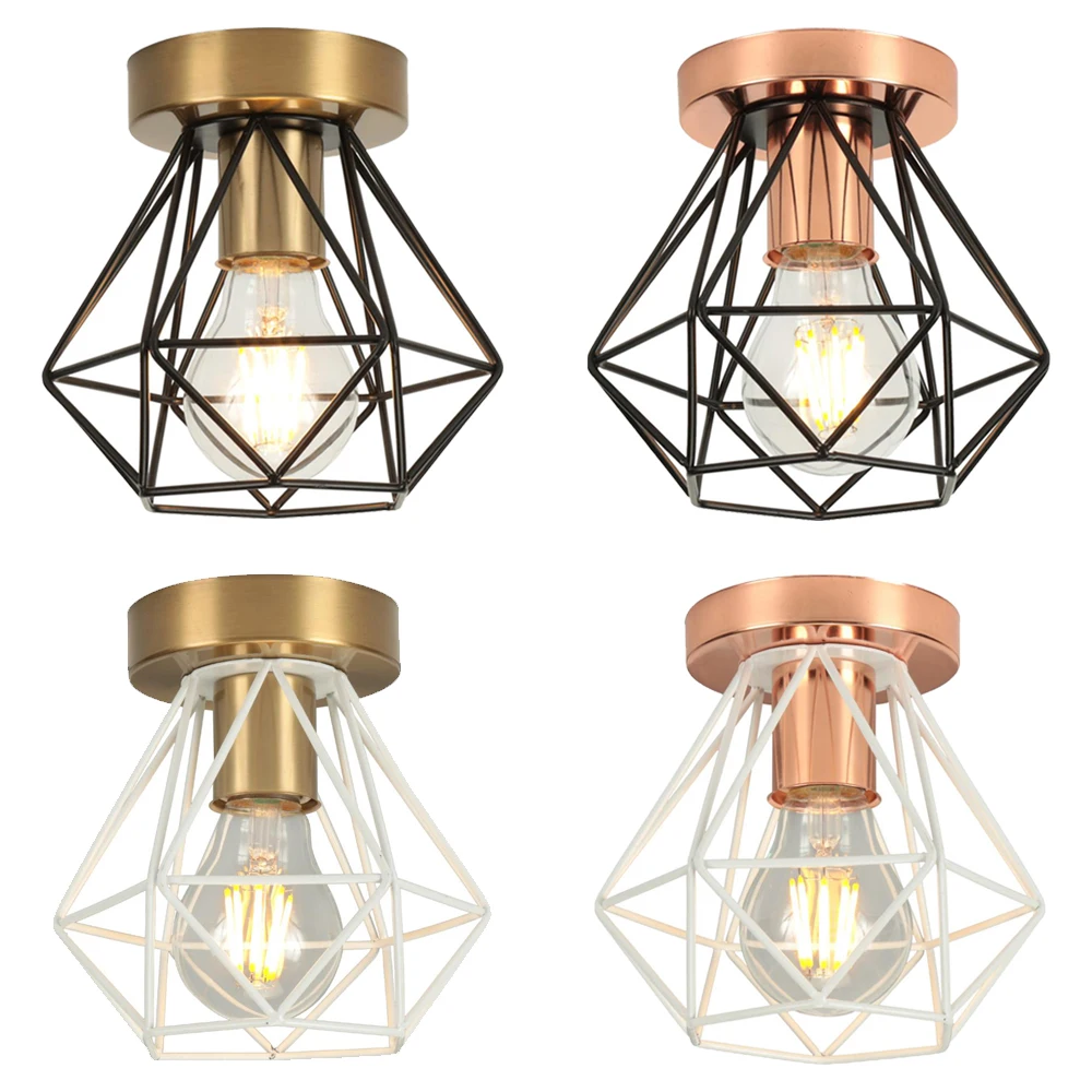 Lámpara de techo de Metal estilo Loft Retro Industrial Vintage, luz de techo Led moderna para sala de estar, cocina, decoración del hogar, lámpara de techo