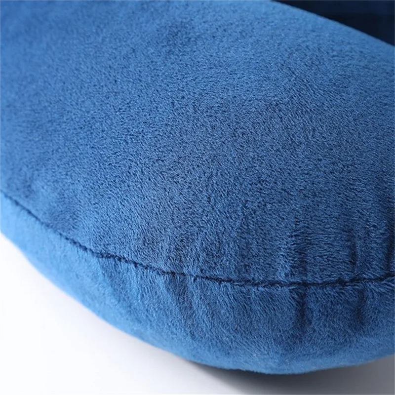 1 مجموعة U-شكل وسادة الرقبة وسادة السفر التضخم الهواء وسائد مريحة للنوم المنزل طائرة وسادة مع قناع عين سدادات الأذن #5