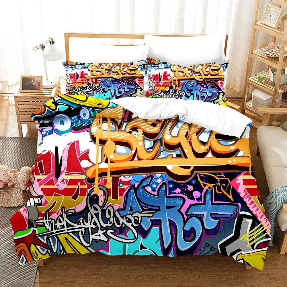

Top Hip-hop Style Bedding Set Pillowcase Duvet Cover Double Twin Full Queen King Adult Boys Bedclothes Quilt Cover