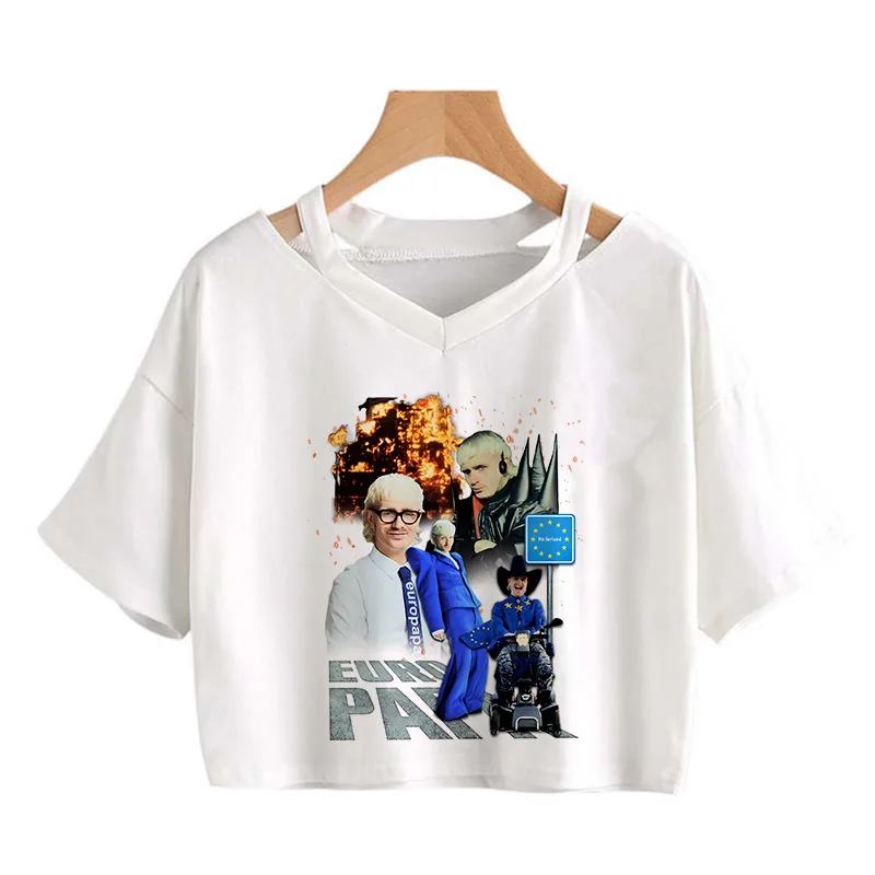 Hot Women Funny Mange Cropped Tee Shirt I Love Joost Klein Crop Tops Europapa Harajuku Y2k Tshirt Fashion Summer T-shirt Female