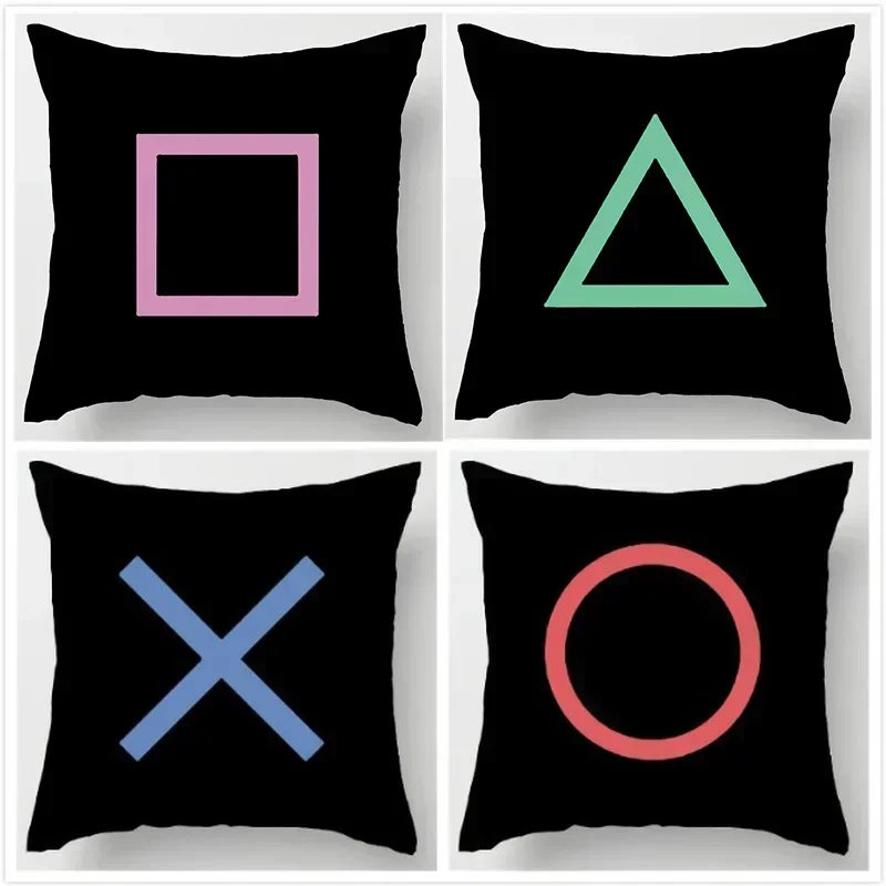 45x45cm Printing Style Playstation Buttons Funny Vintage Style Square Car Pillowcase Throw Pillow cover for Home Decor Gifts