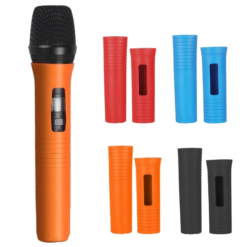 Wireless Microphones Handle Sleeve Rubber Handle Cover for KTV Singers Rubber AntiDrop Protective Cover