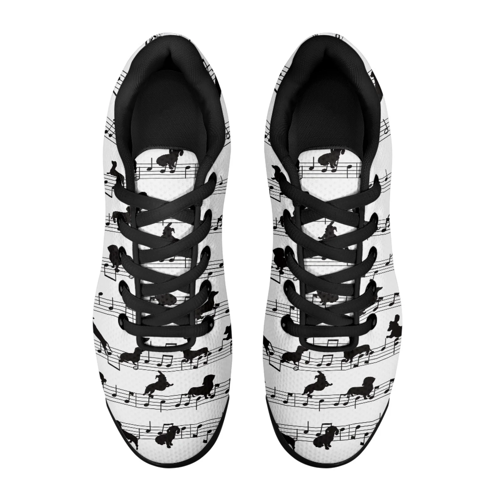 PENSTROLL Dog Music Note Men's Fashion Sneaker Mesh Tennis Shoes Easy Tennis Fashion Sneakers for Training