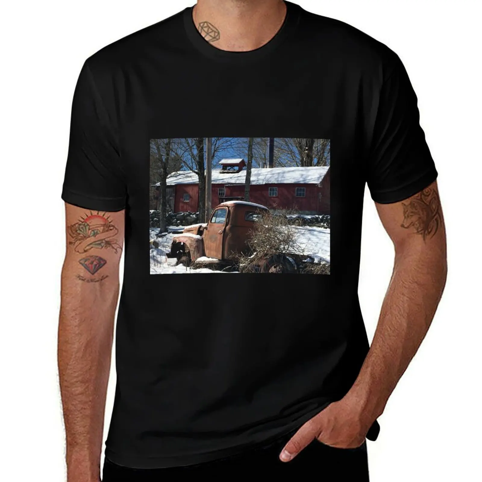 

New England Farm Art T-Shirt graphic tee shirt funny shirt cotton essential t shirt mens fashion