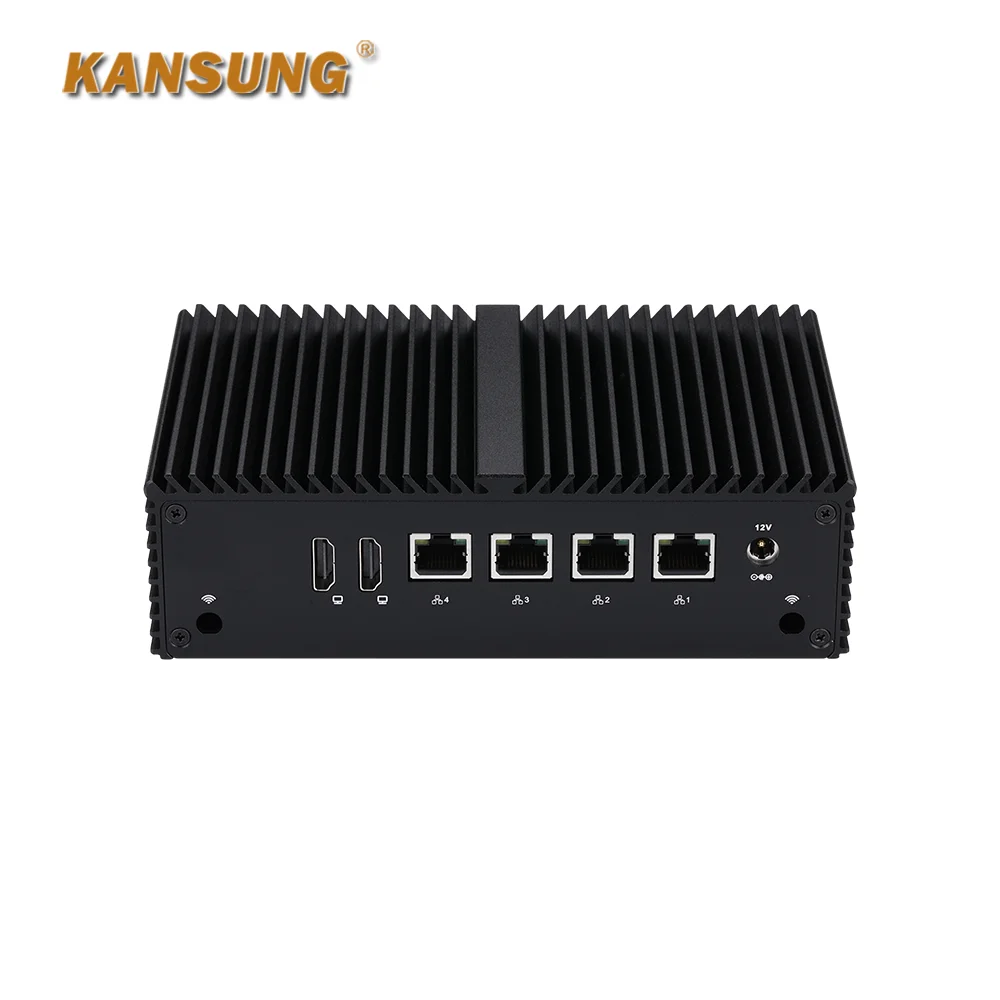 Kansung Alder Lake N100 Quad Core mini portable pc 4*RJ-45 LAN M.2 for SSD Fanless Computer