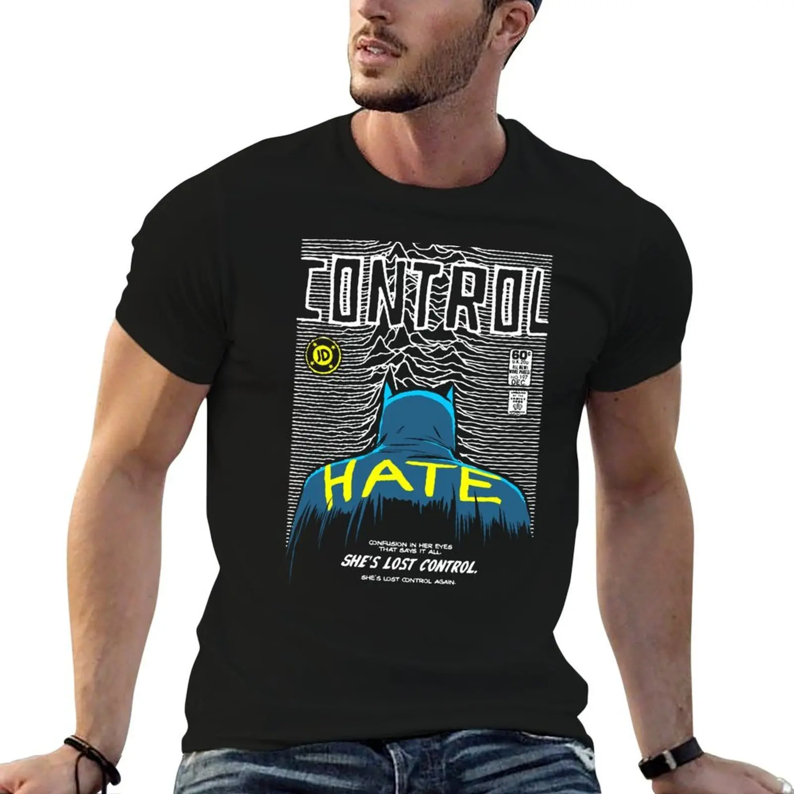 Post-Punk Bat: Control T-Shirt funny costumes oversized men tshirt