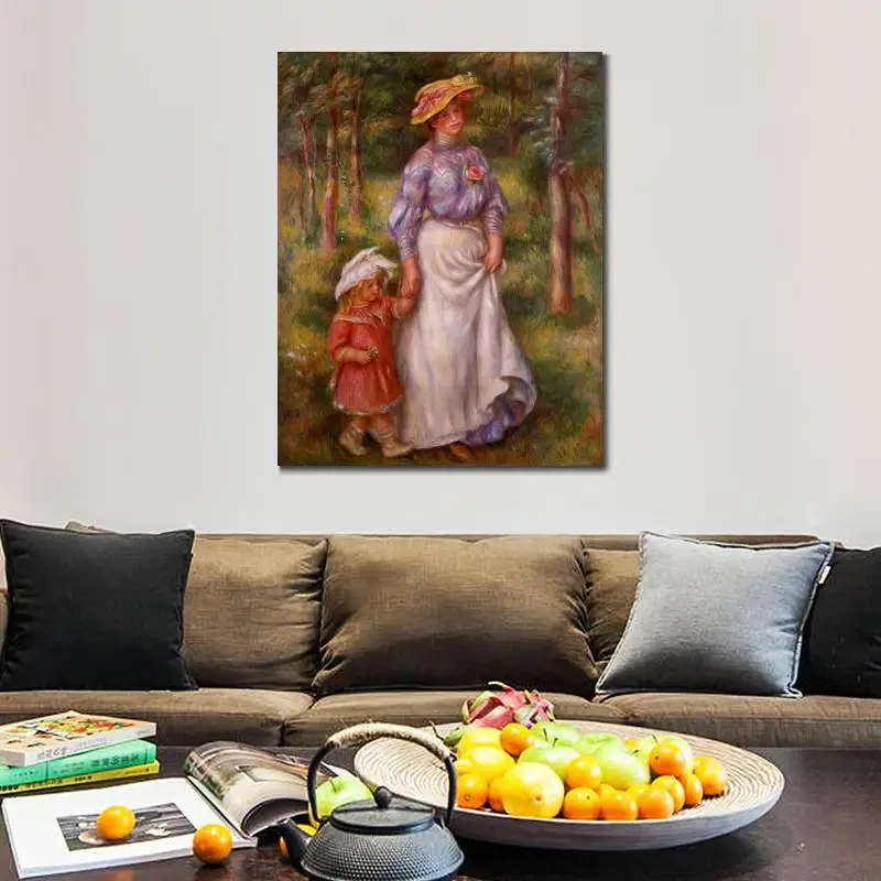 buy canvas paintings Pierre Auguste Renoir reproduction The Promenade (Julienne Dubanc and Adrienne) hand painted High quality