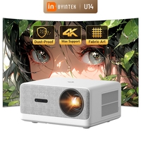 BYINTEK 1250ansi LOVE U14 4K Full HD 1080P Projector Home TheaterSmart Bluetooth WiFi 6 Supported Auto Focus Cinema Projectors