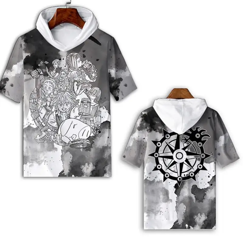 

New Seven Deadly Sins ort Sve T-irt Cross-Border Printed Top for Men Comfortable Breathable Casual Streetwear