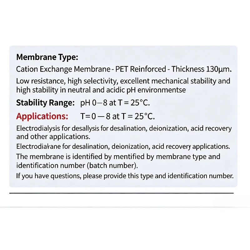 High Mechanical Strength Fumasep FKS‑PET‑130 Cation Exchange Membrane PET Reinforced For Electrolyzer Hydrogen Fuel Cell Test