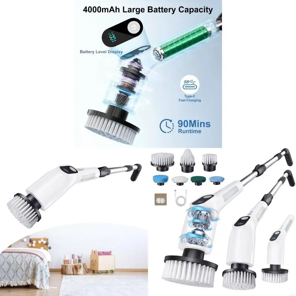 

X6HC Heavy Doutys Electric Cleansing rates 8 Attackments Extending Hander 300 об / мин двигатель для упрямых пятен