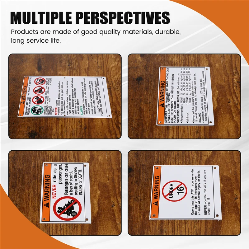 A22F-Car Accessories Car Kit Warning Decals Stickers Labels Aluminum Backed For Yamaha