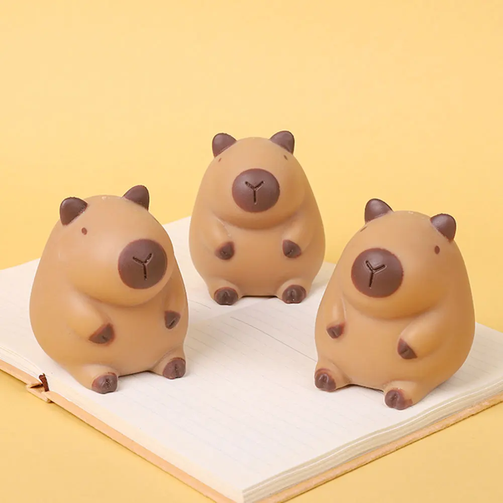 ของเล่นบีบสัตว์ตลกๆ บรรเทาความเครียด รูปคาปิบาร่าน่ารัก ของเล่นบีบบอลนุ่มๆ สไตล์คาวาอี้ ของขวัญวันเกิดสำหรับเด็ก