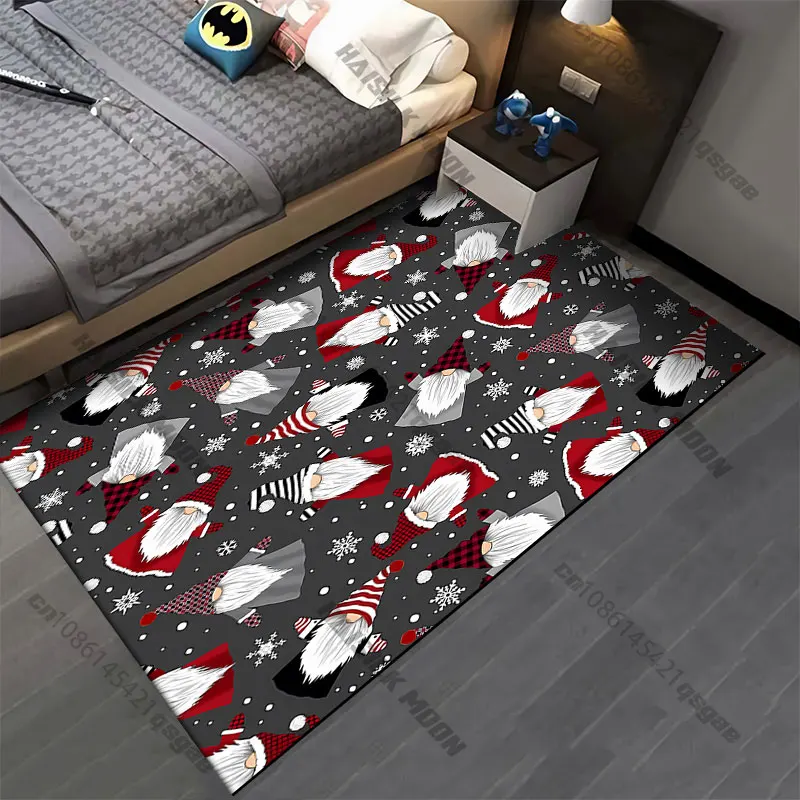 Christmas gnomes snowfall pattern carpet Yoga living room room decor children's crawling mat doormat area rug games mat