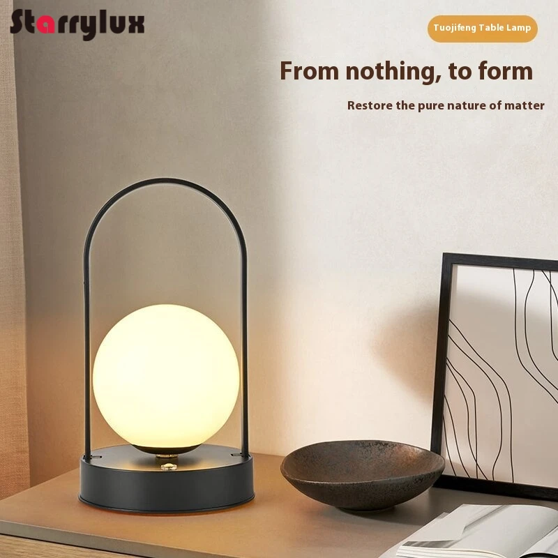 

Portable LED Table Lamp - 3 Color Dimmable ABS Night Light for Camping, Bedroom, Desk (White/Black/Blue)