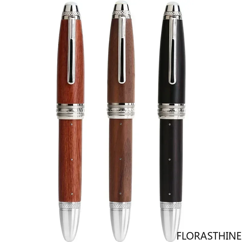 Final Craftsman M1000 Handmade Solid Wood Pen Rivet Fritillaria Bead Top BOCK Gold Plated F Tip Writing Practice Pen