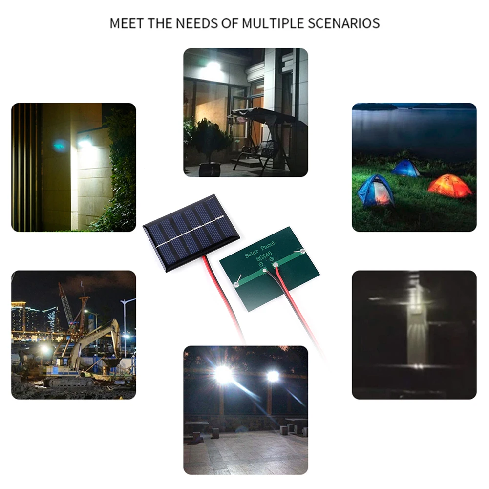 Mini Solar Panel Polycrystalline Silicon 1W 3V 100MA Outdoor Solar Battery Charger Emergency Power Bank 2-3V Battery Charging