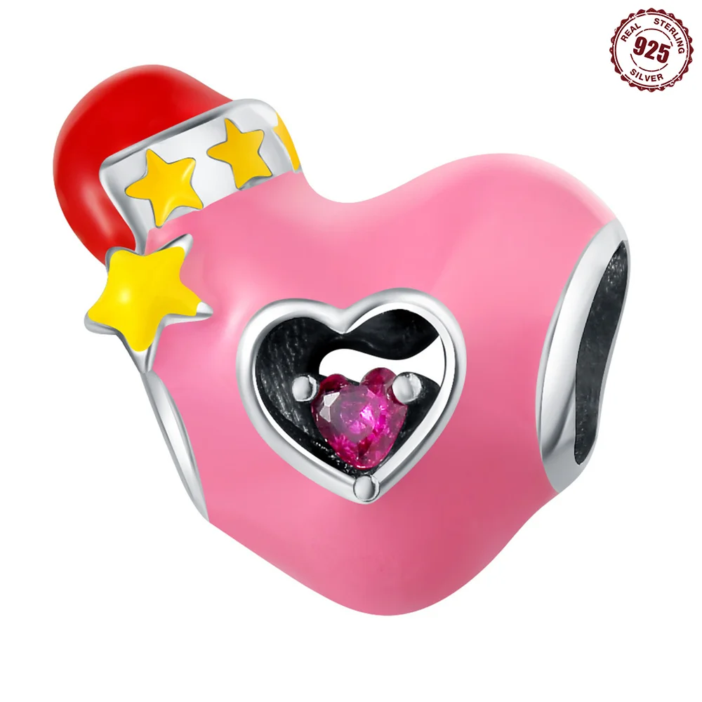 

Original 925 Sterling Silver Charms Luxury Love Christmas Hat Beads Fit Bracelet Diy Women Making Delicate Gift Jewelry