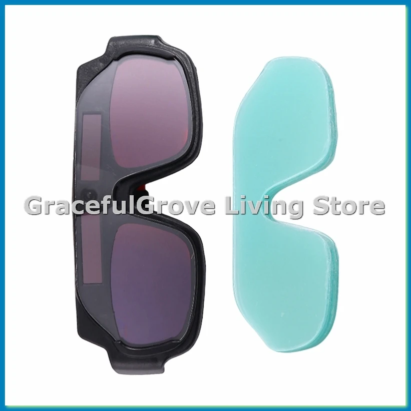 Auto Darkening Welding Goggles Anti-Scratch Large View Welder Glasses for Plasma Cut with 10 Pcs Lenses-ABFB