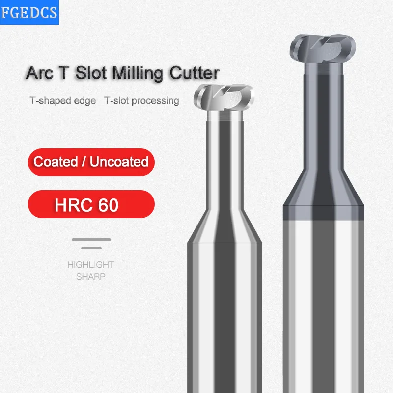 Radius Corner T Slot End Mill CNC Carbide Milling Cutter T Type Tungsten Steel Slotting Router Bits CNC Tools Endmill 3 4 6 8mm