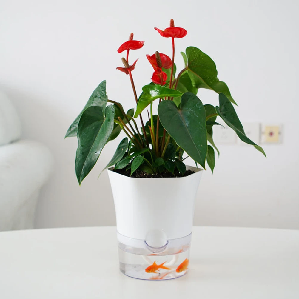 

Self Watering Flower Pot Plastic Planter Decorative Indoor Plant Container for Scindapsus Aureus Flowering Annuals