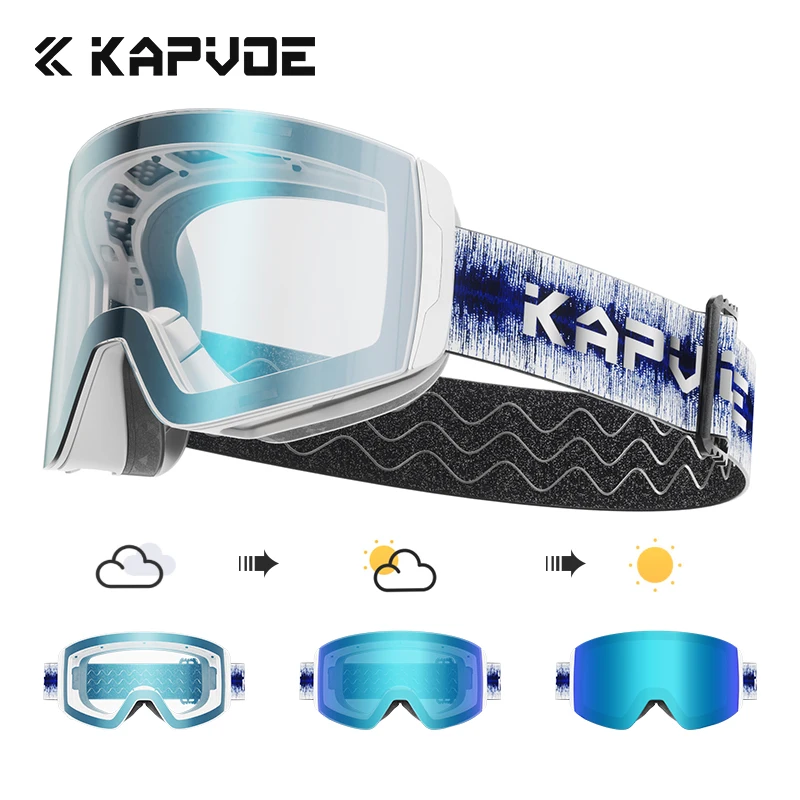 Kapvoe Sneeuwbril Ski Snowboarden Skiën Zonnebril voor Vrouwen Mannen Anti-Fog Lens UV400 Meekleurende Bril Motorfiets Bril
