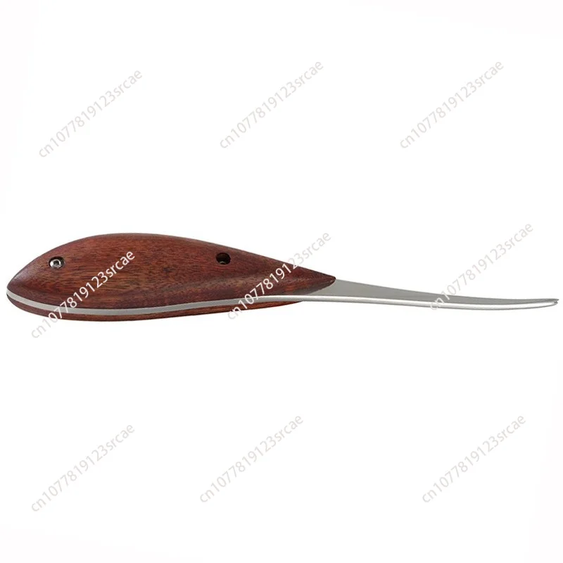 M390 Steel Blade Leather Edge Bevel Trimmer, Horn Patch Handle Handmade Tool for DIY Leather Craft