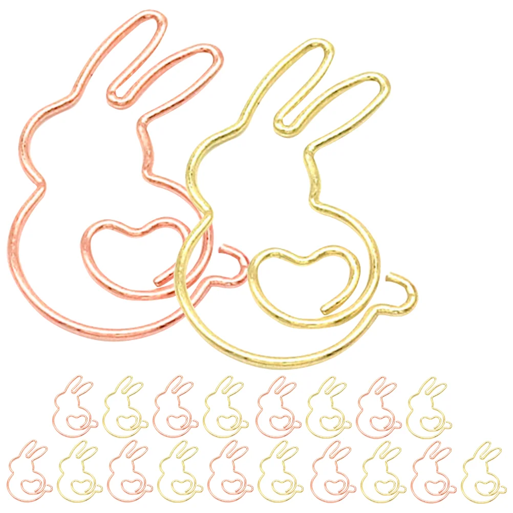 20Pcs Paper Clip Bunny Paper Clamp Rabbit Paperclip Marking Clip for School Supplies cartoon paper clamp