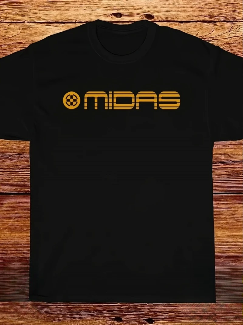 Men's Midas Pro Audio Graphic T-Shirt – Black with Bright Yellow Print; Ideal for Music Lovers, DJs, and Producers Unisex