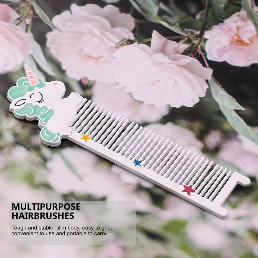 

3 Pcs Unicorn Comb Adorable Metal Hair Combs Anti Static Massage Hairbrushes Smooth Teeth Durable Portable Winter Use